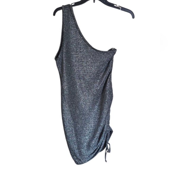 Justify Dresses & Skirts - Justify One Shoulder Sliver Glitter Cocktail Dress Size Juniors Medium